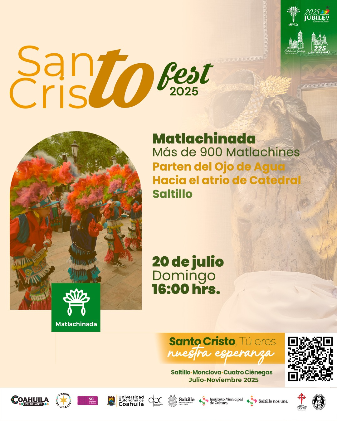 Matlachinada Del Ojo de Agua hacia el Atrio de Catedral en Saltillo