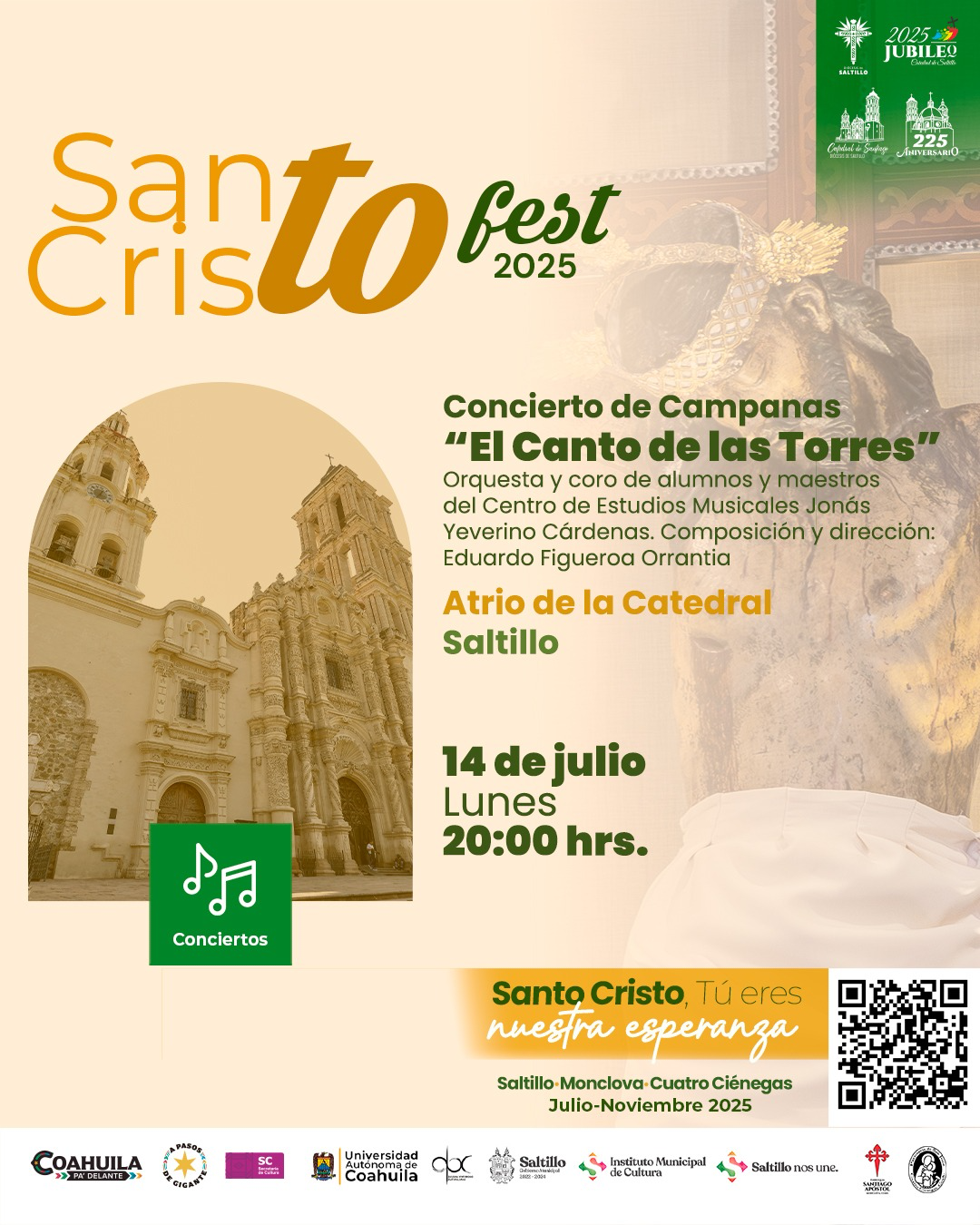 14 de Julio – “El Canto de las Torres” Concierto de Campanas en el Atrio de la Catedral de Saltillo
